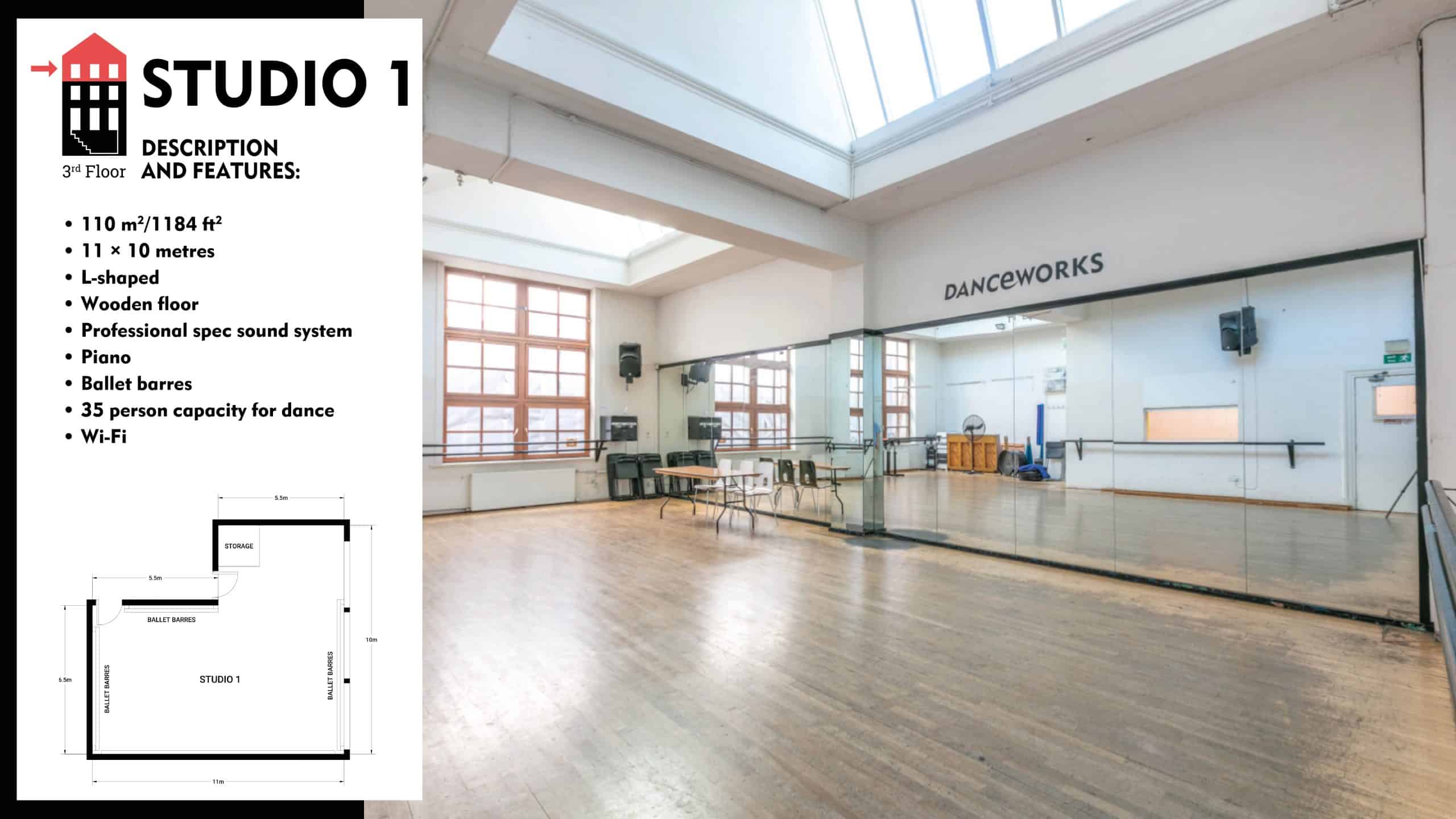 #Danceworks Studios 1 to Hire in London
